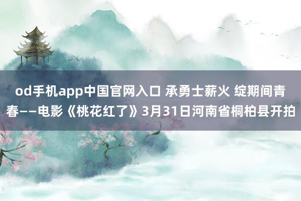 od手机app中国官网入口 承勇士薪火 绽期间青春——电影《桃花红了》3月31日河南省桐柏县开拍