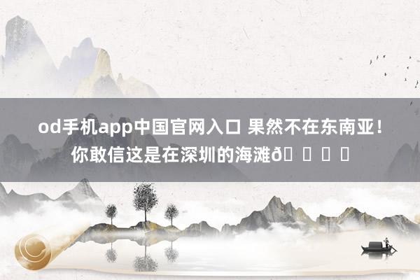 od手机app中国官网入口 果然不在东南亚！你敢信这是在深圳的海滩🏖️