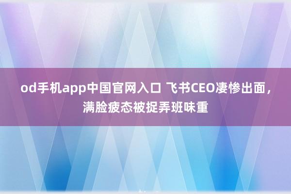 od手机app中国官网入口 飞书CEO凄惨出面，满脸疲态被捉弄班味重