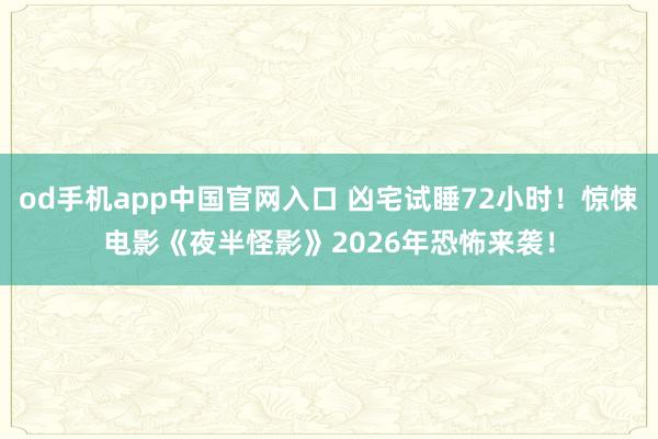 od手机app中国官网入口 凶宅试睡72小时！惊悚电影《夜半怪影》2026年恐怖来袭！