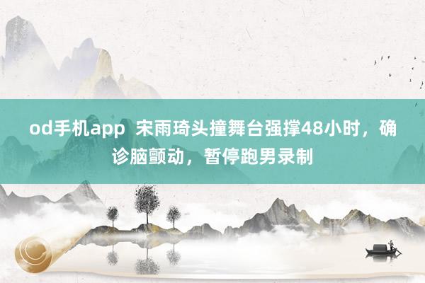 od手机app  宋雨琦头撞舞台强撑48小时，确诊脑颤动，暂停跑男录制