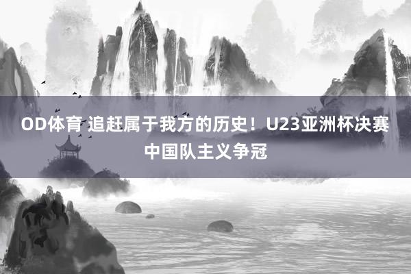 OD体育 追赶属于我方的历史！U23亚洲杯决赛中国队主义争冠