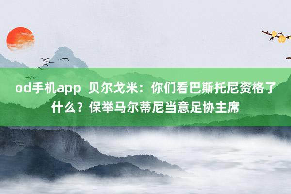 od手机app  贝尔戈米：你们看巴斯托尼资格了什么？保举马尔蒂尼当意足协主席