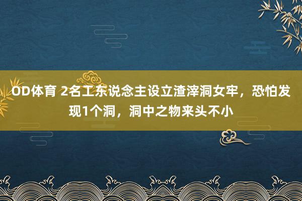 OD体育 2名工东说念主设立渣滓洞女牢，恐怕发现1个洞，洞中之物来头不小
