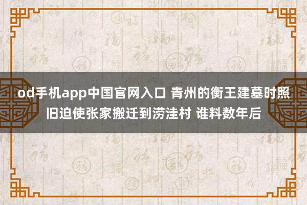 od手机app中国官网入口 青州的衡王建墓时照旧迫使张家搬迁到涝洼村 谁料数年后