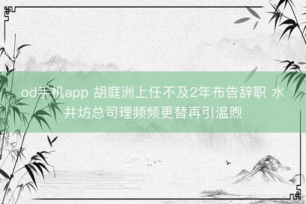 od手机app 胡庭洲上任不及2年布告辞职 水井坊总司理频频更替再引温煦