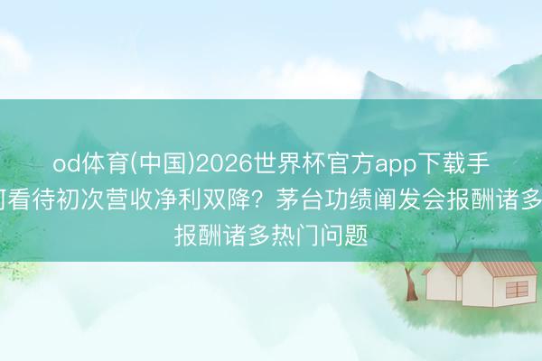 od体育(中国)2026世界杯官方app下载手机版 若何看待初次营收净利双降？茅台功绩阐发会报酬诸多热门问题