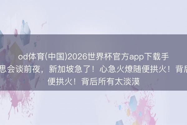 od体育(中国)2026世界杯官方app下载手机版 中好意思会谈前夜,新加坡急了!心急火燎随便拱火!背后所有太淡漠