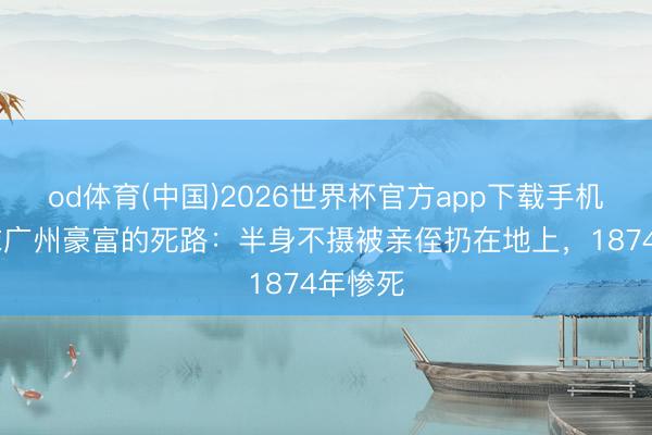 od体育(中国)2026世界杯官方app下载手机版 清末广州豪富的死路：半身不摄被亲侄扔在地上，1874年惨死