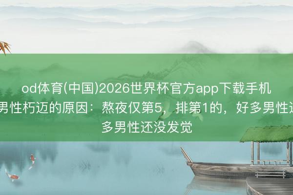 od体育(中国)2026世界杯官方app下载手机版 加速男性朽迈的原因：熬夜仅第5，排第1的，好多男性还没发觉