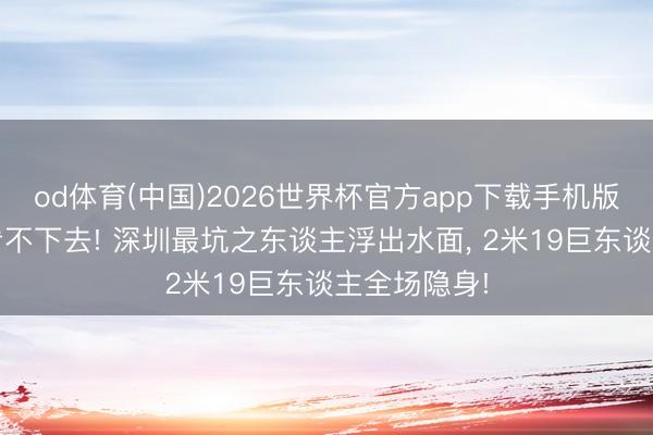 od体育(中国)2026世界杯官方app下载手机版 王仕鹏齐看不下去! 深圳最坑之东谈主浮出水面， 2米19巨东谈主全场隐身!