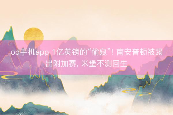 od手机app 1亿英镑的“偷窥”! 南安普顿被踢出附加赛， 米堡不测回生