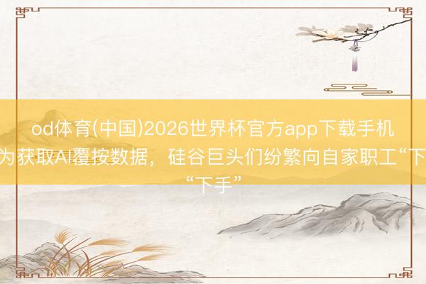 od体育(中国)2026世界杯官方app下载手机版 为获取AI覆按数据,硅谷巨头们纷繁向自家职工“下手”