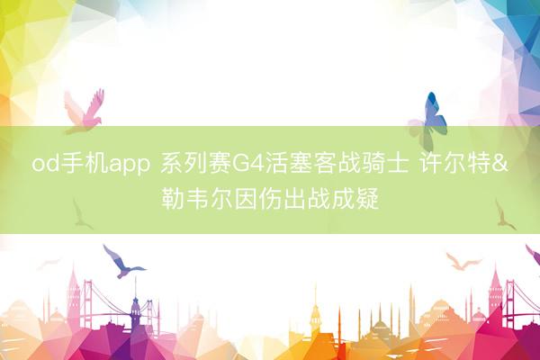 od手机app 系列赛G4活塞客战骑士 许尔特&勒韦尔因伤出战成疑