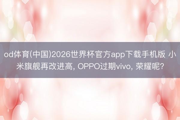 od体育(中国)2026世界杯官方app下载手机版 小米旗舰再改进高， OPPO过期vivo， 荣耀呢?