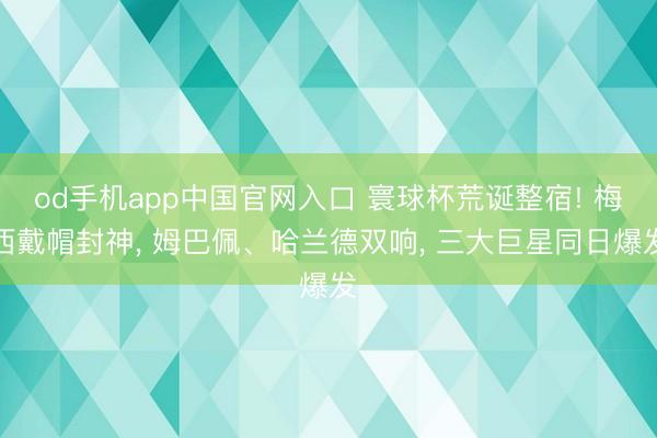 od手机app中国官网入口 寰球杯荒诞整宿! 梅西戴帽封神， 姆巴佩、哈兰德双响， 三大巨星同日爆发